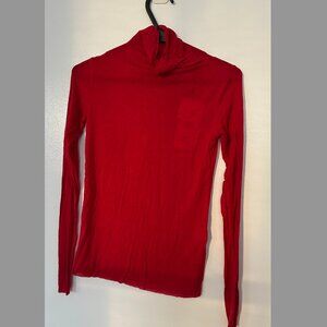 NWT - zara red turtle neck - size S - wool blend 13%